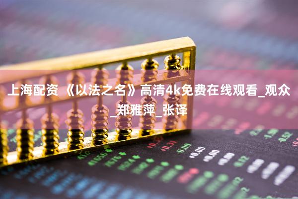 上海配资 《以法之名》高清4k免费在线观看_观众_郑雅萍_张译